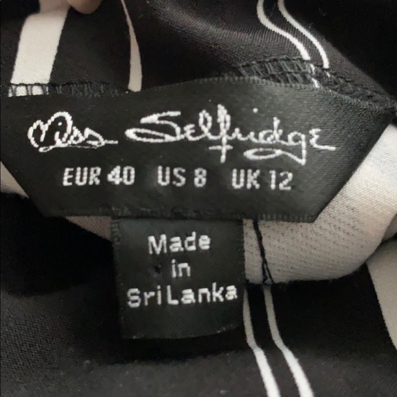 Miss Selfridge Black Mono Striped Paperbag Trouser - Picture 8 of 8